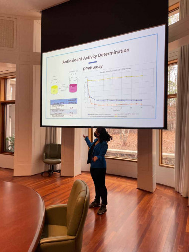 Hrishika Roychoudhury presenting her research for the NCISC Hrishika Roychoudhury presenting her research for the NCISC